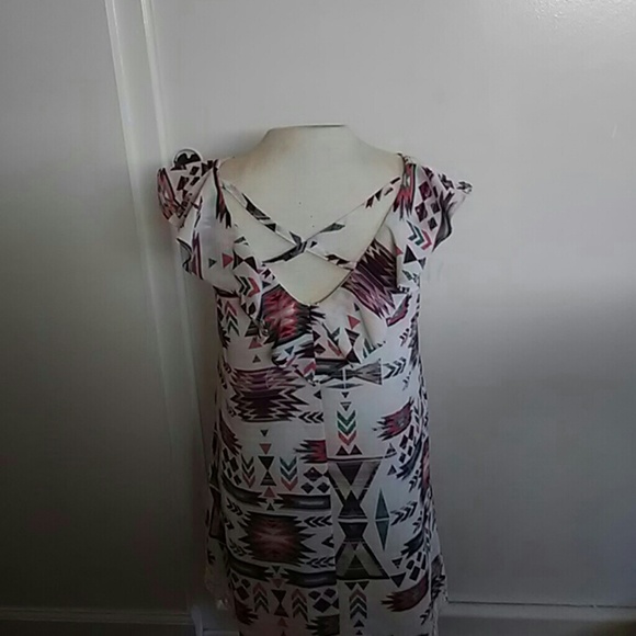Very Cute Multi color White/Rust/Brown Dress - Picture 3 of 4